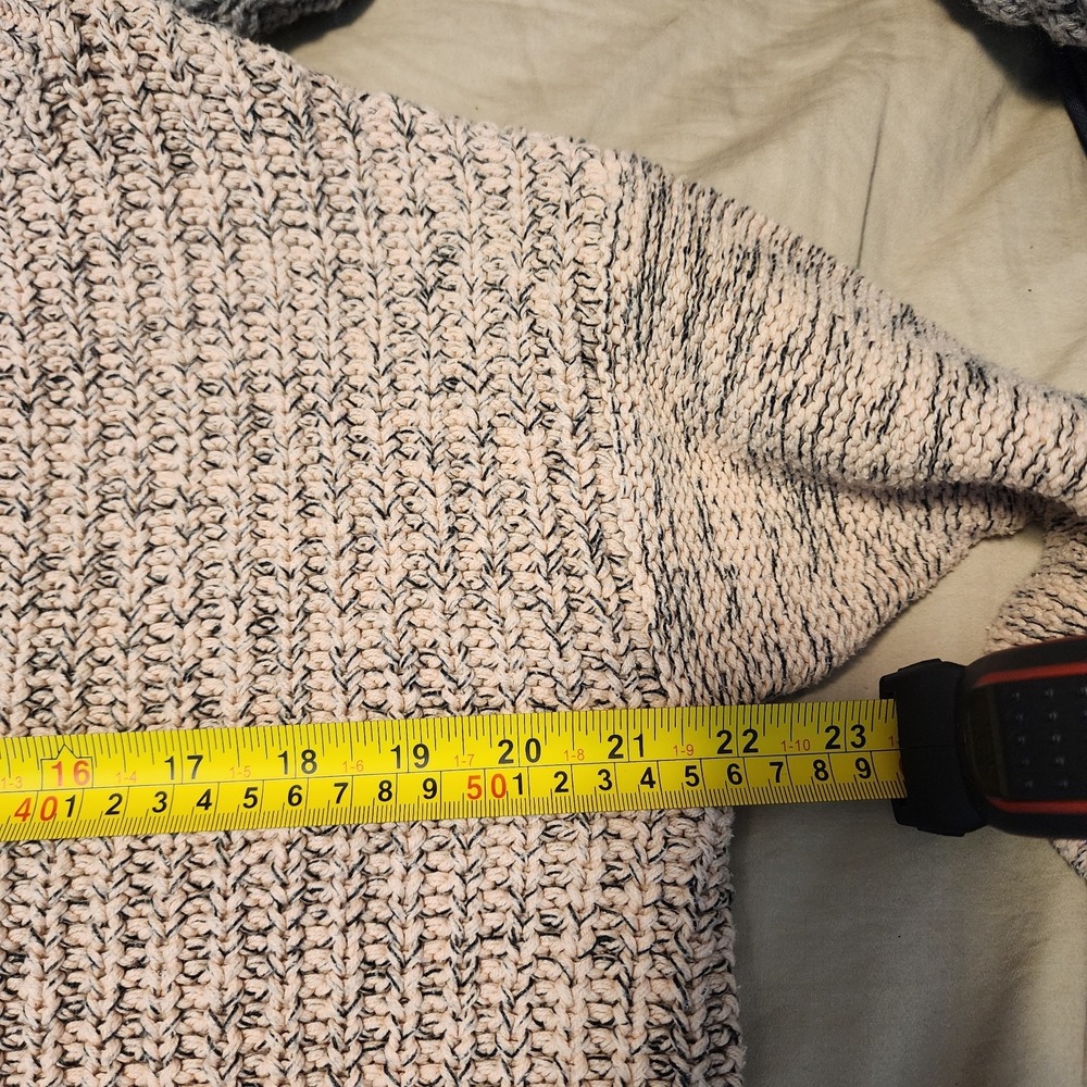 Forever 21 Marled Knit Crewneck Long Sleeve Pullover Sweater Pink Black Large - Picture 9 of 10
